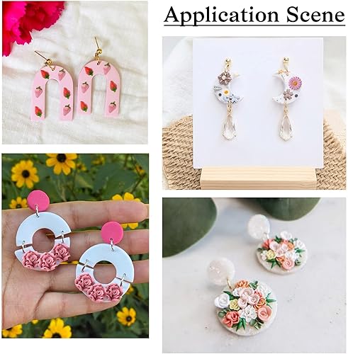 Miniatura 4 de Craftdady 9 moldes de silicona de cabujón para conchas, hojas de flores, fresas, cuentas de resina, colgantes de fundición de joyería, molde para