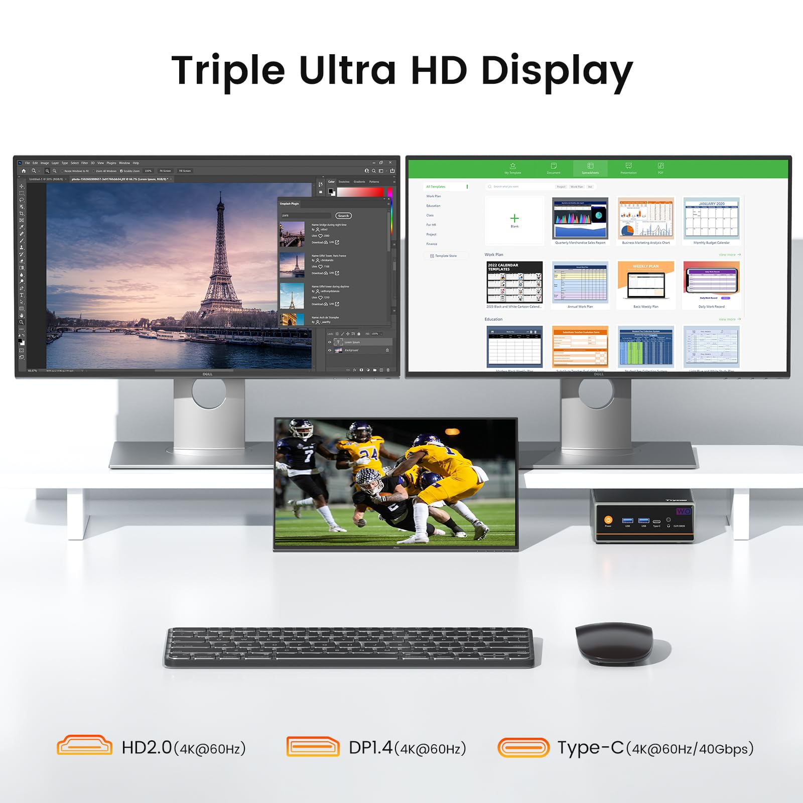 Trycoo Mini PC AMD Ryzen 5 5600H (6C/12T, hasta 4,2 GHz), 16 GB DDR4 RAM, 512 GB SSD, WiFi 6/BT5.2/Type-C/DP 1.4/HDMI Triple Display/Dual Band WLAN, Micro PC para juegos y oficina