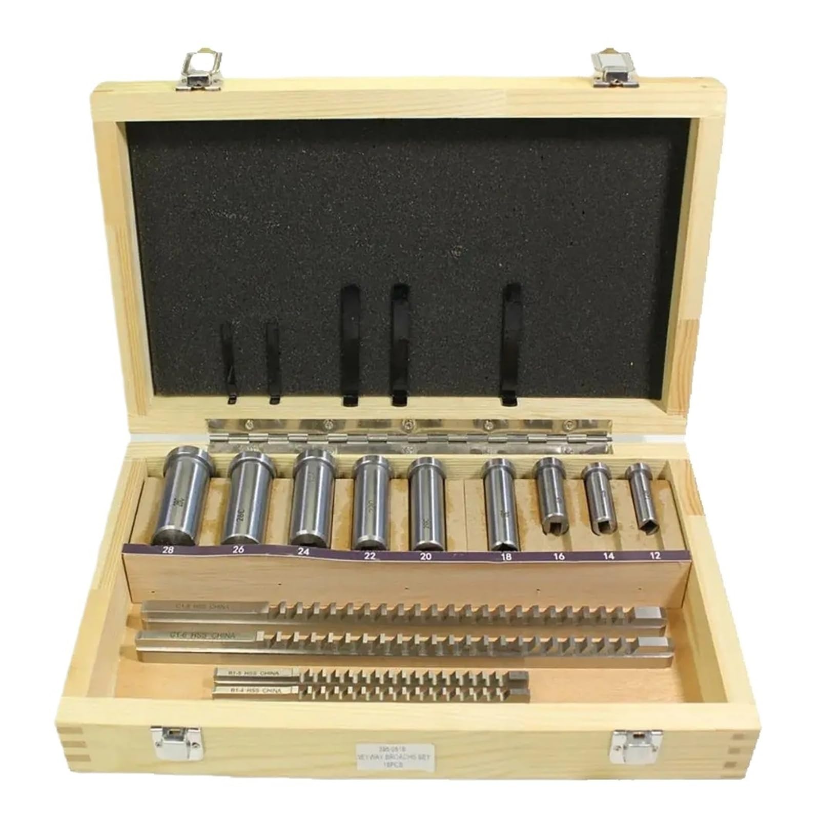 Juego de brochas for chaveteros, 18 piezas HSS métricas, 12-28, brocas for chaveteros, kit CNC para trabajos mecánicos