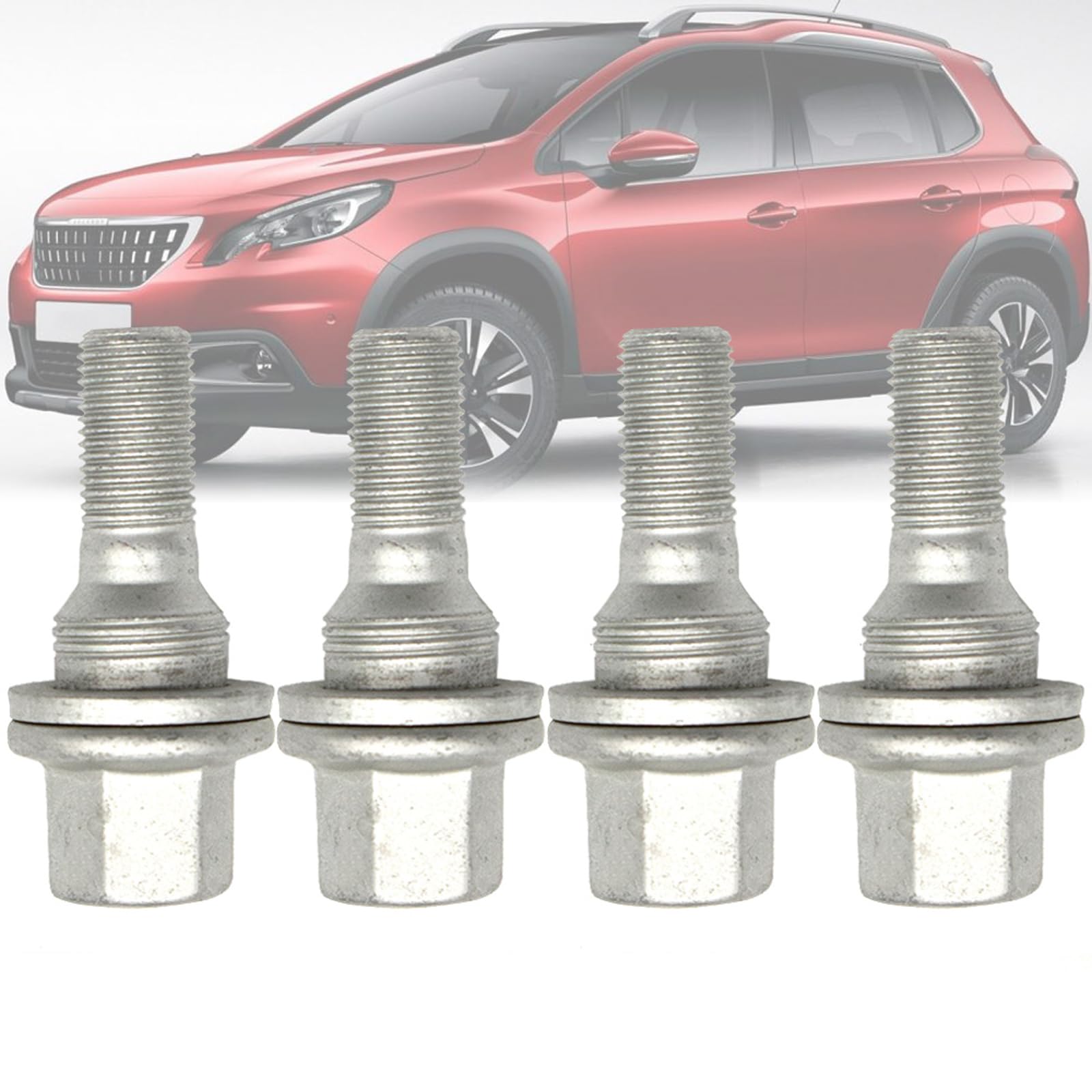 M12 X 1.25mm Wheel Bolts Fit for Peugeot 206 207 208 308 407 1007 2008 3008 5008,540567 9817024580 Carbon Steel Wheel Rim Fixing Bolts for Citroen C2 C3 C4 C5 JUMPY SAXO XSARA (4PCS)