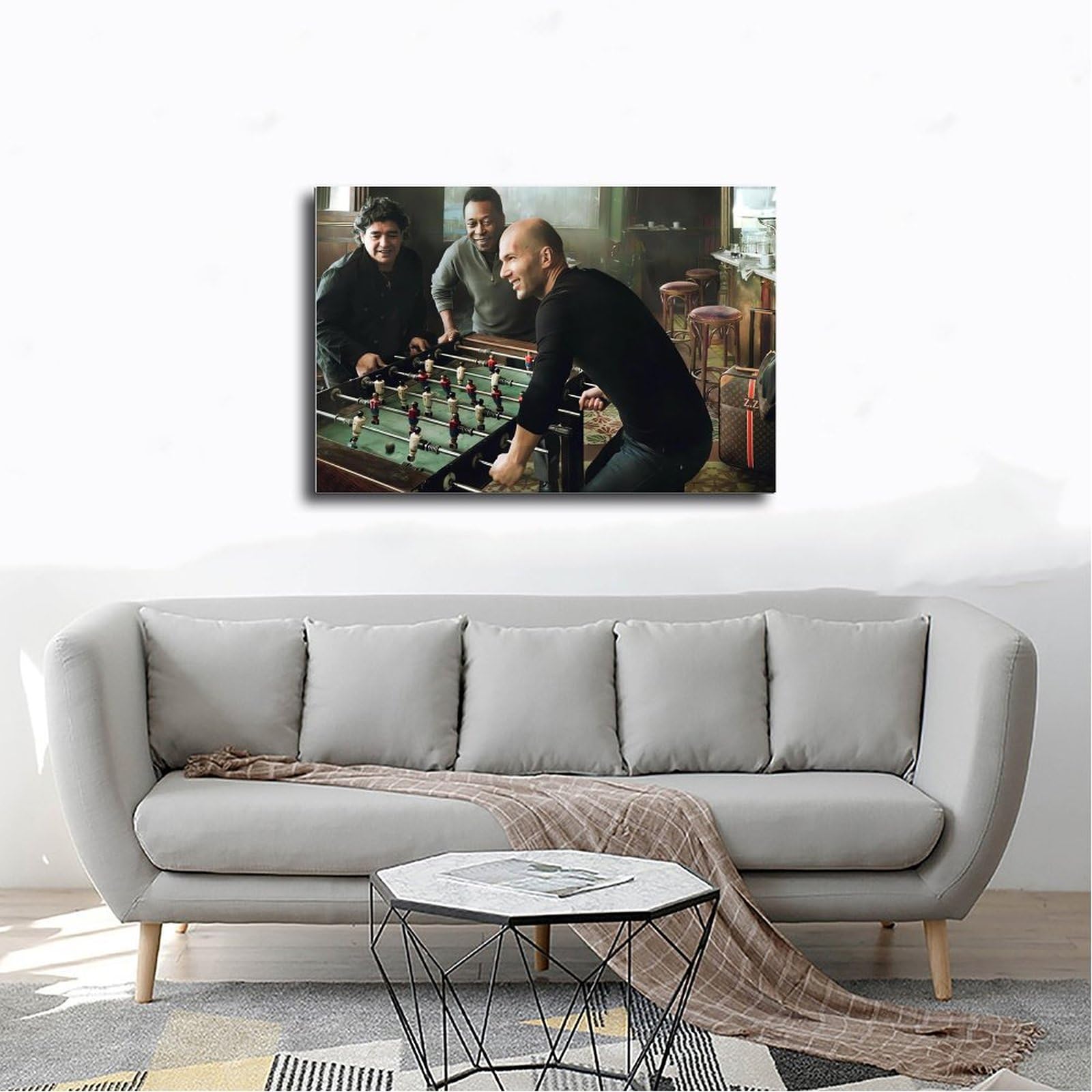 Poster Toile Maradona Pelé Zidane - Déco Chambre, Bureau, 30x45 Cm, Impression Haute Qualité, Sans Cadre - 6