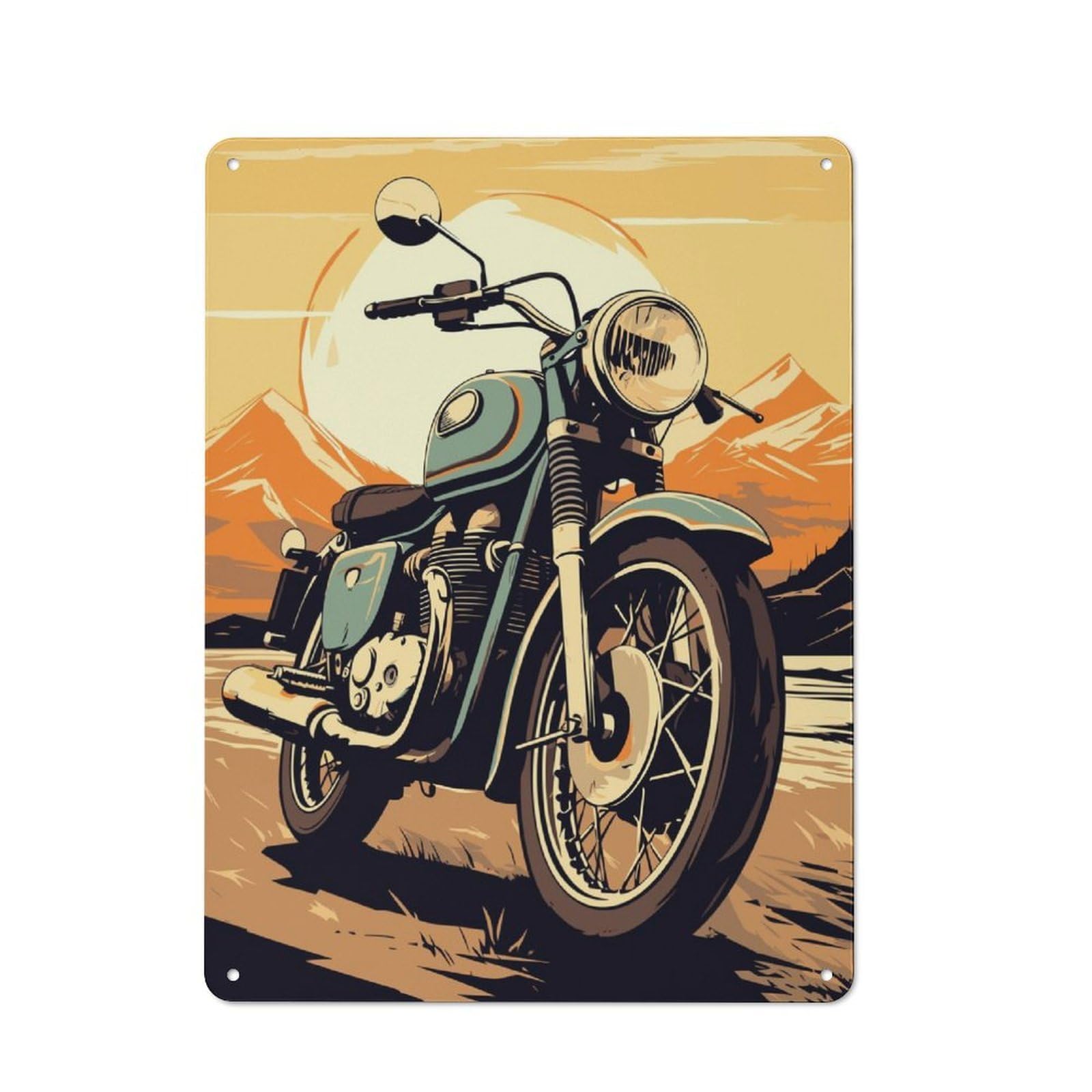 Junmoney Retro Motorcycle Retro Tin Wall Plaque 40X30cm Featuring For Garage Wall, For Vintage Wall Decor Fans, For Themed Room Decoration