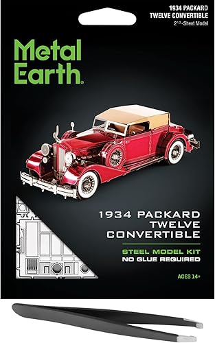Metal Earth Fascinations 1934 Packard Twelve - Kit de modelo de metal convertible 3D con pinzas