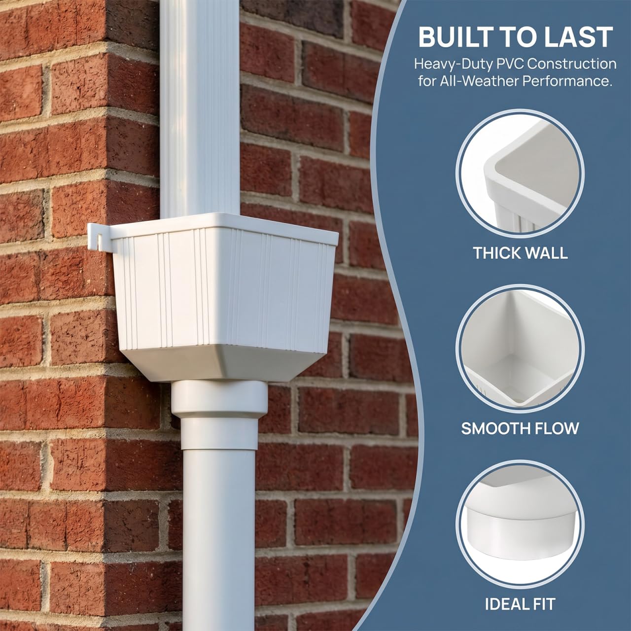 HOMSFOU Scarico Grondaia Downpipe Adattatore Universale Adattatore Paesaggio Deviatore Acqua Piovana Grande Imbuto Outdoor Acqua Piovana Grondaia Tamburo Drenaggio Olio Adaptador Bianco PVC Beccuccio