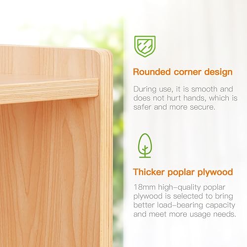 Miniatura 6 de OOOK Montessori Shelf 5-Section Wooden Storage Cabinet, 2-Shelf Toy Organizers and Storage, Kids Classroom Organizer, Playroom, Daycare and Preschool