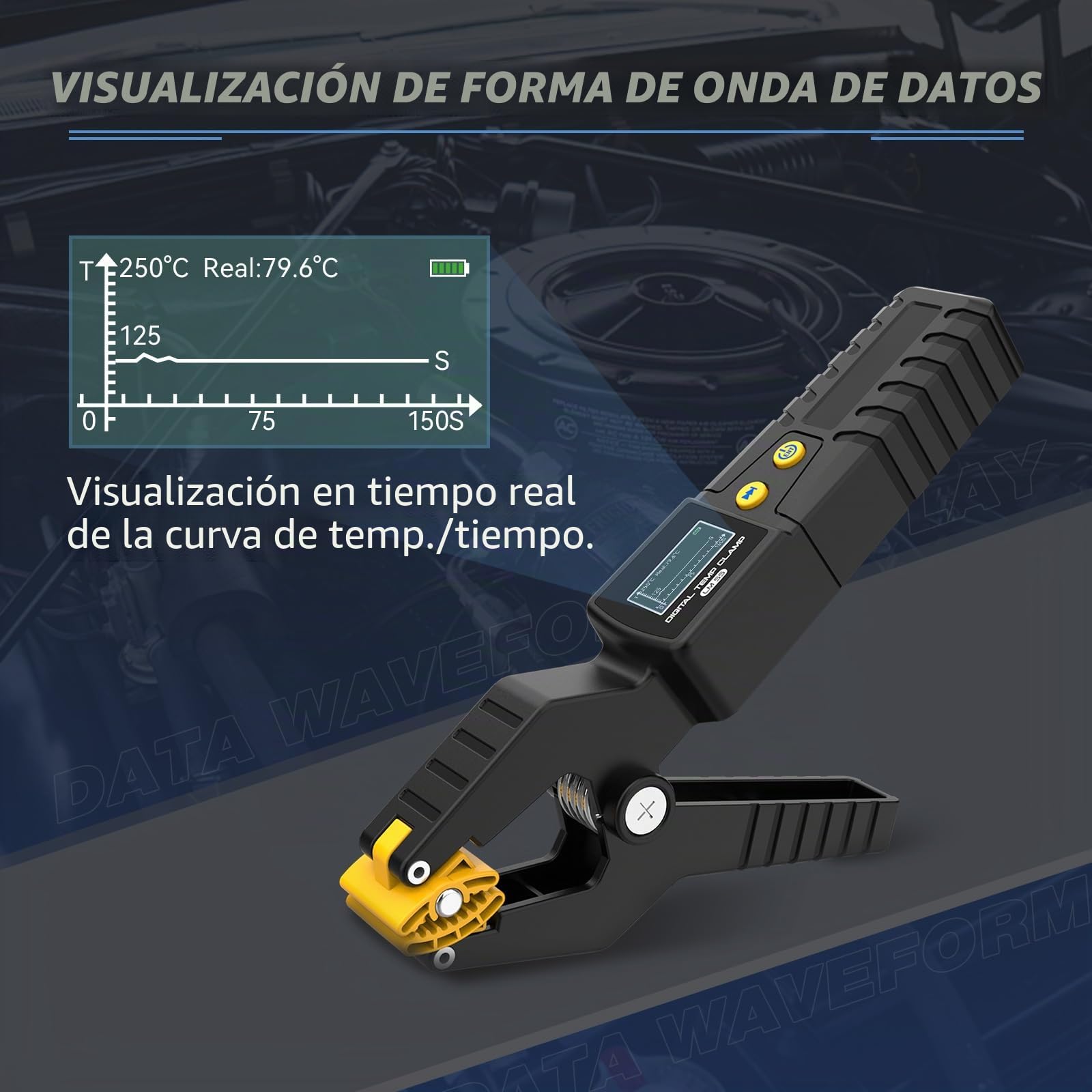 Termómetro digital HVAC, abrazadera de temperatura digital HVAC LM55 para sistemas de calefacción y refrigeración, rango de medición del termómetro HVAC de -50~260 ℃