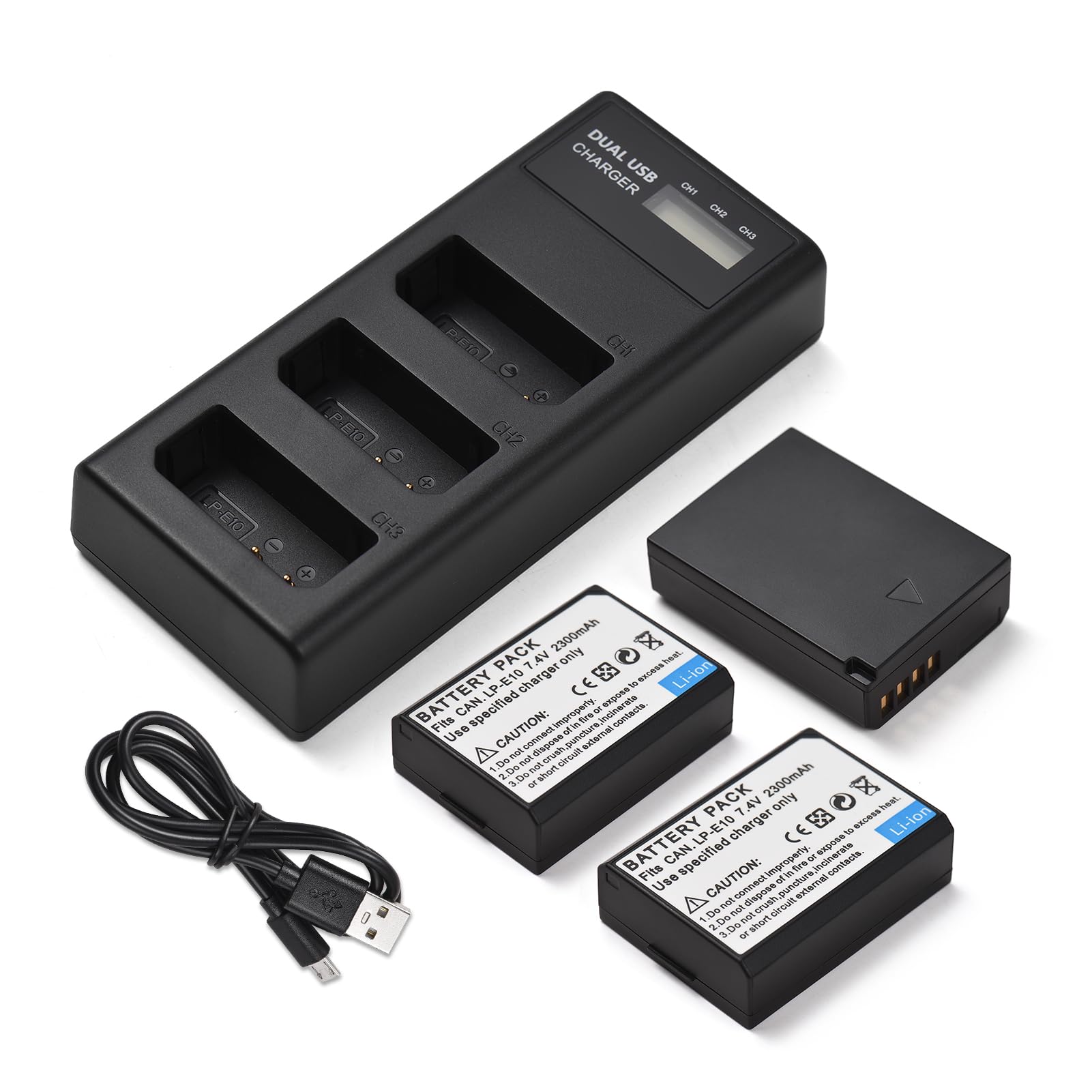 Mtlavis hness LP E10 Akku-Ladegerät Kit DREI Slot-Ladegerät mit LED-Anzeigen und Mehreren Ladegeräten für Rebel Digital kameras Ideal für Profession Elle und Amateur-Fotografen
