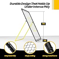 Vista 5 de Adjustable Volleyball Rebounder Net 7x4 ft – Bounce Back Training Equipment with Angle Customization for Practicing Volleying, Bumping, Spiking