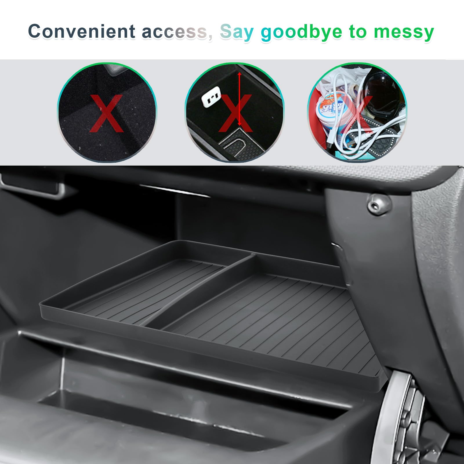 GAFAT Compatible con Hyundai Ioniq 5 N-line 2021-2025 2026 Organizador de Consola Central para Guantera, Facelift Ioniq 5 2024 Accesorios Caja de Almacenamiento, de Goma Blanda TPE, Plegable