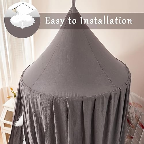 Vista 17 de dix-rainbow Toldo de decoración de princesa para cama de niños, toldo de cama suave y duradero para habitación de niñas, toldo de tienda de campaña