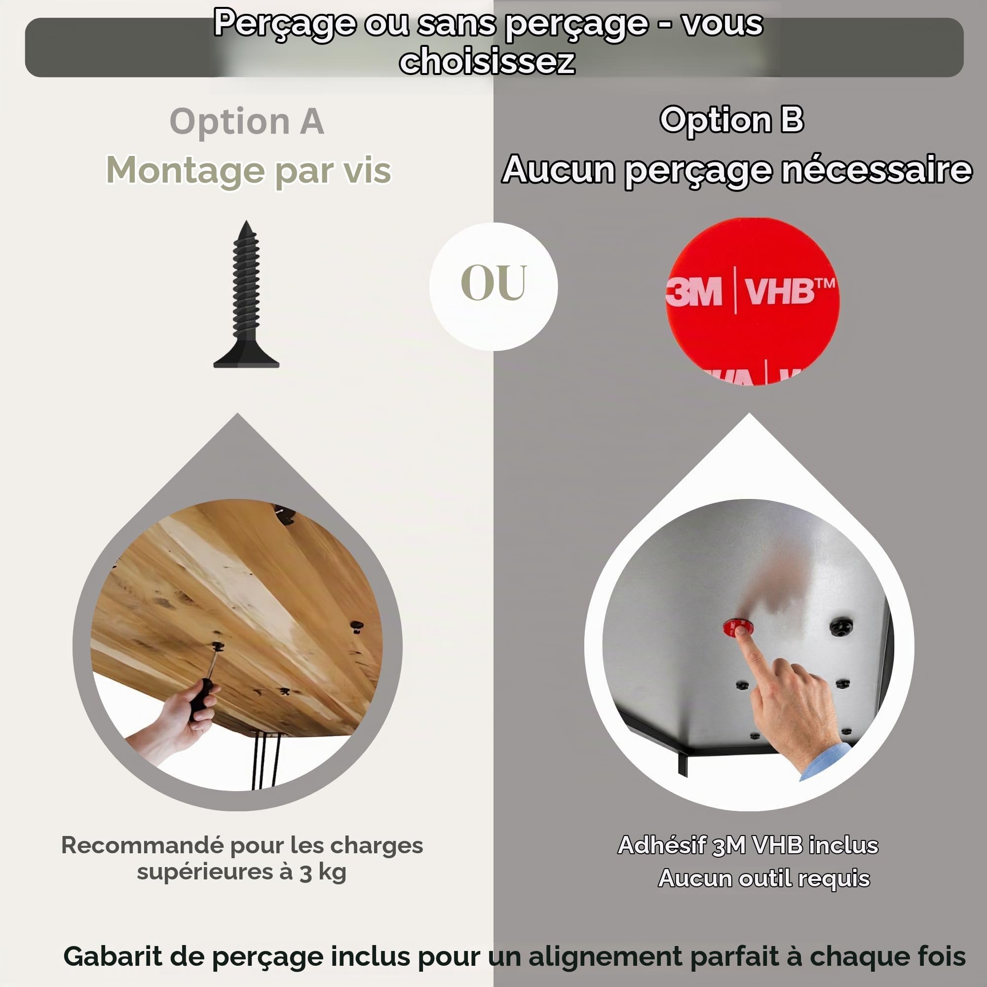 Filet Rangement Cables sous Bureau 66 x 30 cm - Passe Cable Bureau, Cache Cable, 5 Straps Anti-Chute, Fixation Vis ou 3M VHB sans Percage