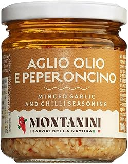 Montanini | Gehackter Knoblauch mit Öl und Chili eingelegt, Aglio, olio e peperoncino