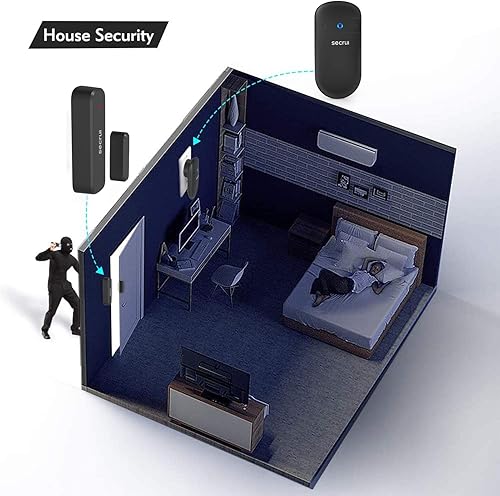 Miniatura 5 de Timbre de puerta, timbre de sensor de puerta para apertura de puerta, timbre de puerta con rango de funcionamiento de 500 pies, 52 timbres de