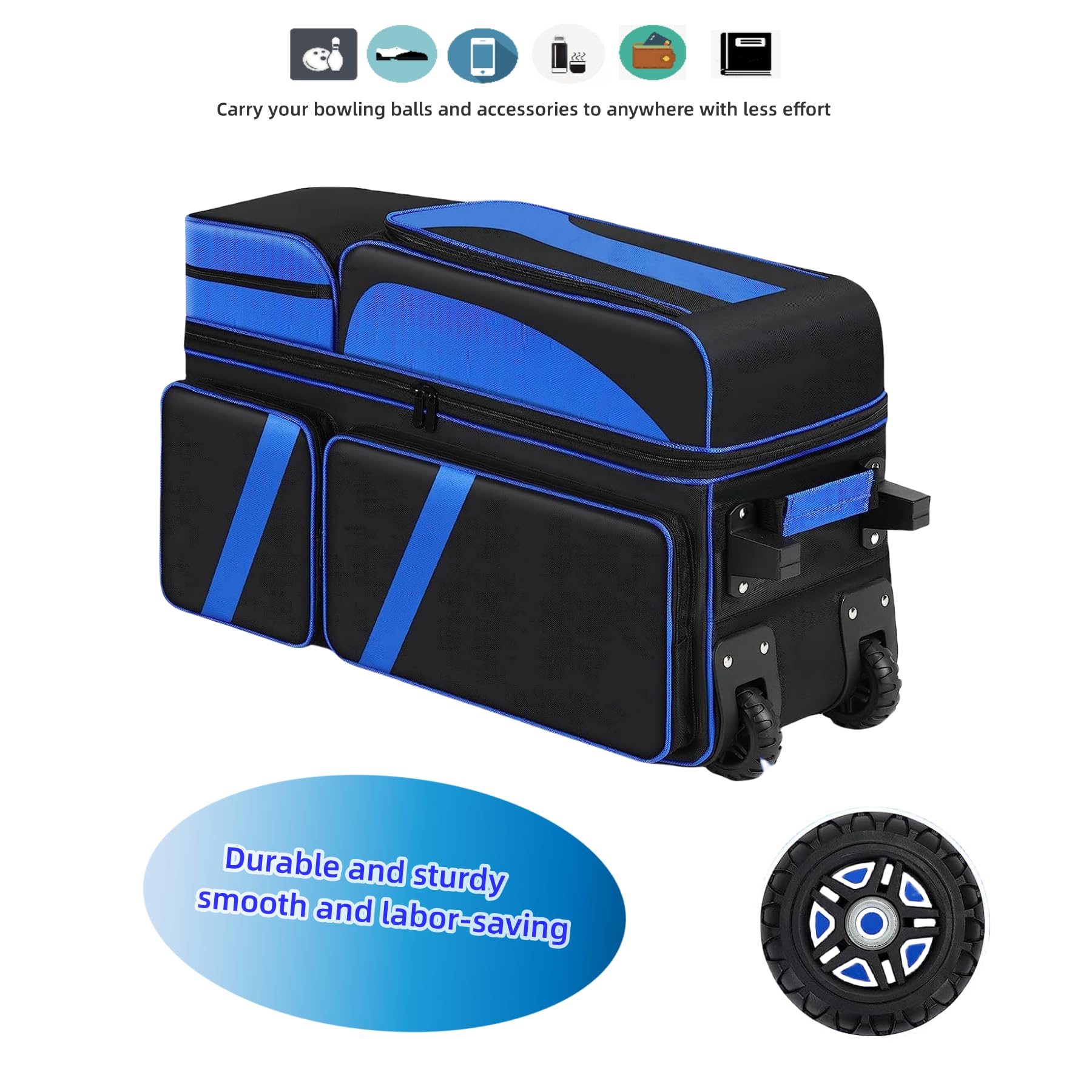 Leyon Ball Trolley Roller Bowling Bag With Shoe Compartment