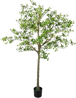 Artificial Plant Indoor 6.5FT - Fake Tree - Faux Silk Plants Tall Fake Floor Plant - Artificial Trees for Home Office Living Room Decor Indoor (Green)