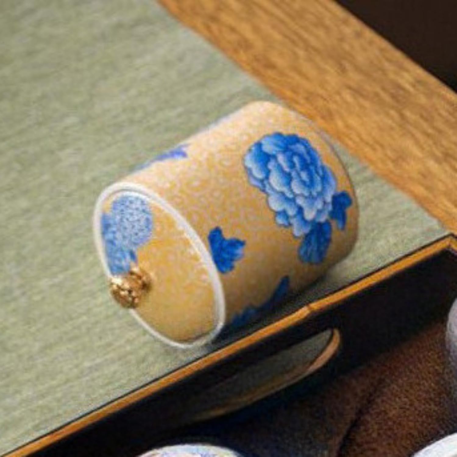 Enamel Colors Ceramics Tea Canister, 250ml 8.5oz, Household Chinese Style Sealed Jar Storage Tank