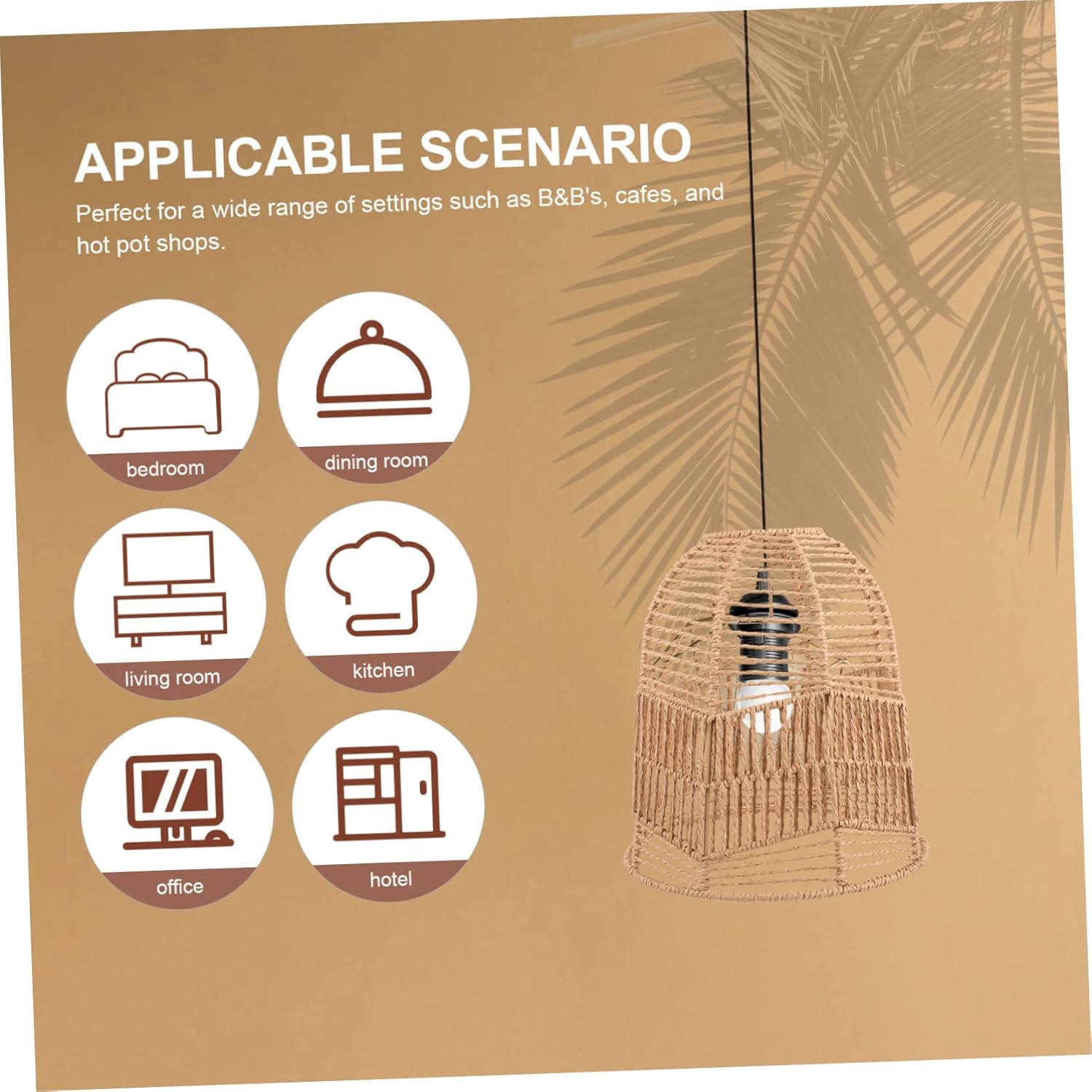 Vintage Woven Lampshade Base Ceiling Light Cover Height for Cafes Hotels and Dining Spaces Stylish Indoor Lighting