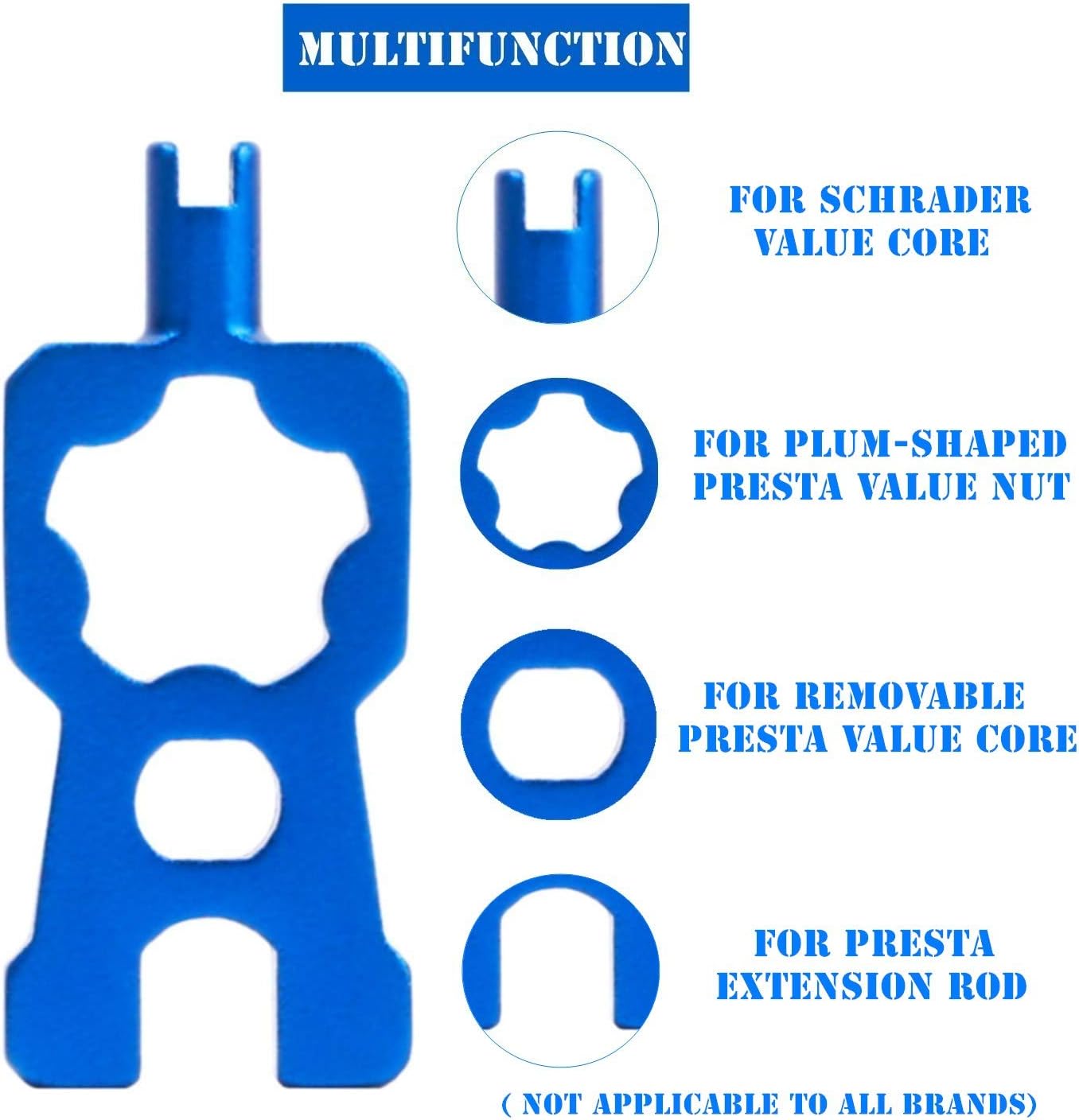 Valve Core Remover Tool 4 in 1 Bicycle Valve Tool Spanner Bicycle