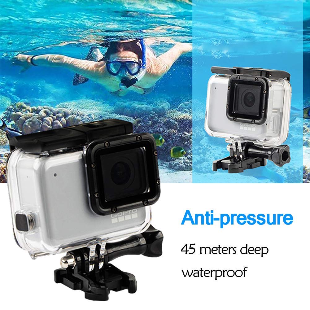 D&F Custodia Subacquea Per GoPro Hero7 Silver/White – Impermeabile Fino A 30 M, Con Inserti Antiappannamento E Protezioni Per Schermo E Lente - 4