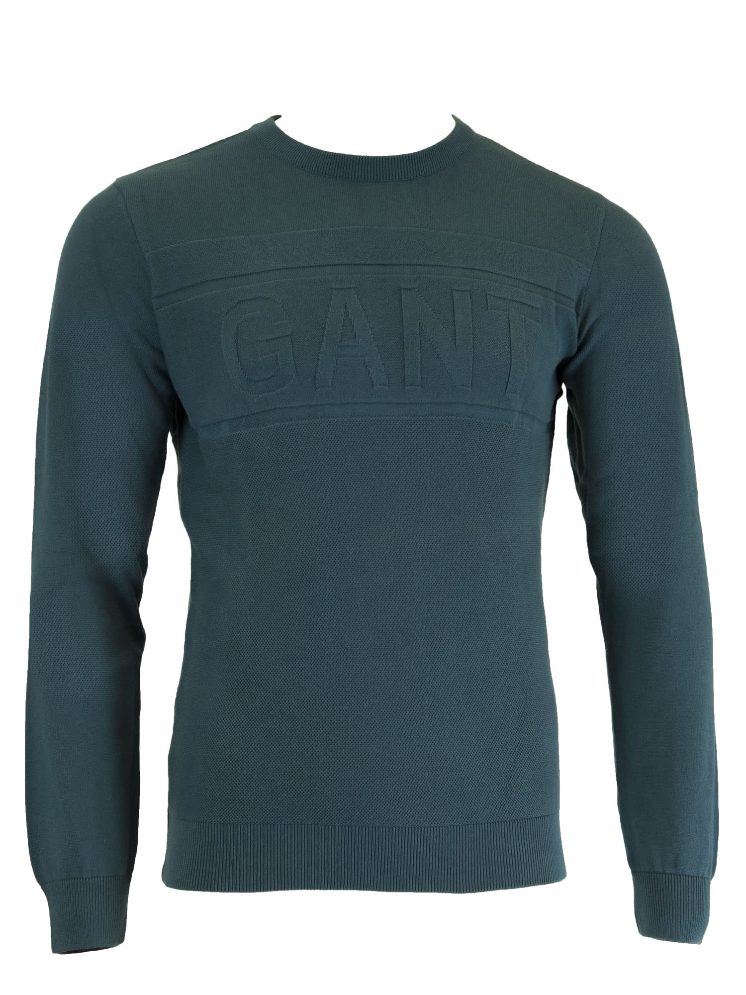 GANTMen's O1 Logo Texture Crew, Medium, Ink Blue
