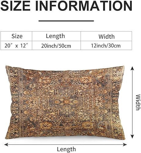 Miniatura 2 de Kaleidee Fundas de almohada persa Kirman con estampado antiguo, 8 fundas de almohada de 12 x 20 pulgadas, terciopelo suave, fundas de cojín