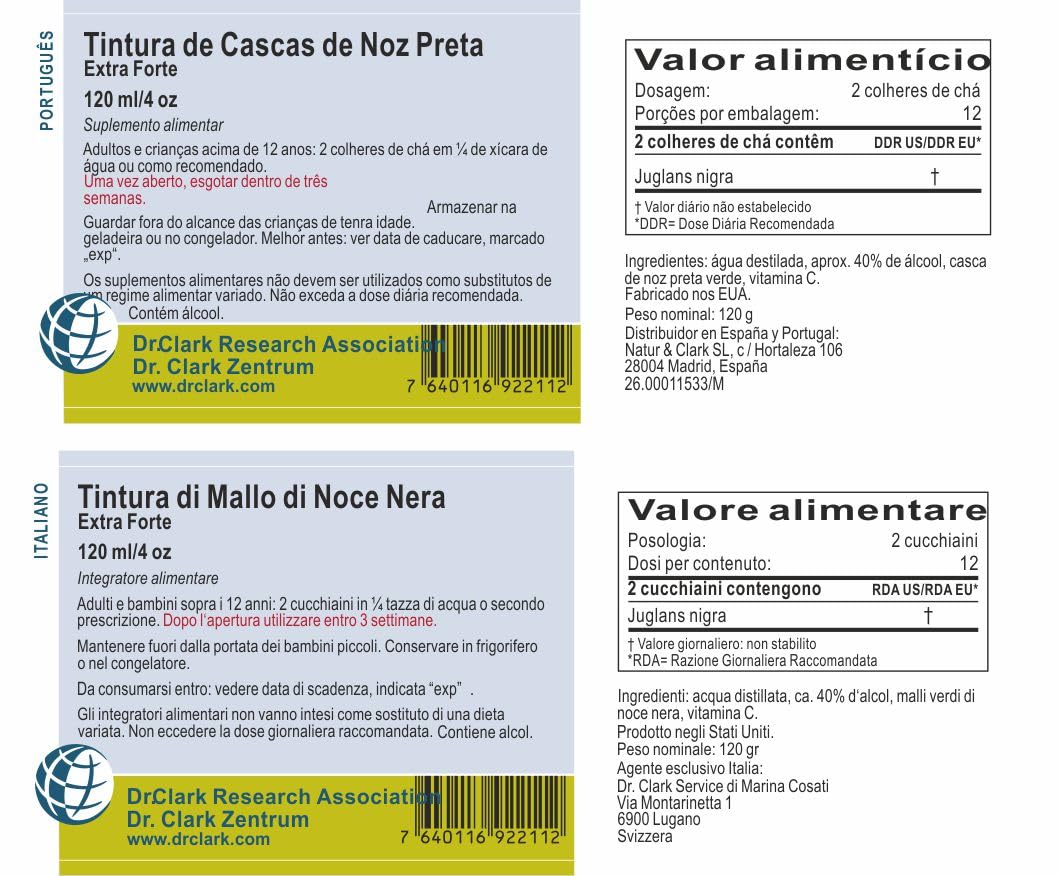 Nalewka z orzecha czarnego 120 ml Ekstra mocna wg Dr Hulda Clark