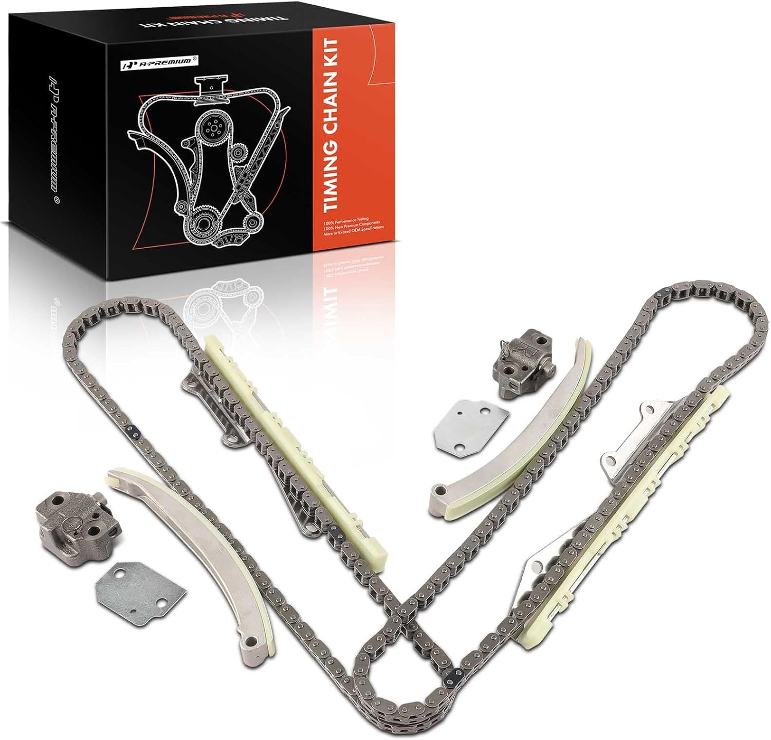 A-Premium 8-PC Engine Timing Chain Kit Compatible with Ford F-150, F-250, Mustang, E-150 Econoline, E-150 Econoline Club Wagon, Crown Victoria, Expedition & Lincoln Town Car & Mercury Cougar