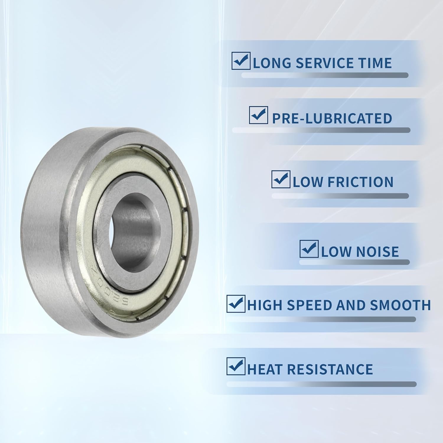 ACROPIX 6200z Deep Groove Ball Bearings P6 10x30x9mm Lubricated Bearings Metal Seal Silver Tone Scooter Skateboard Wheel - Pack of 10