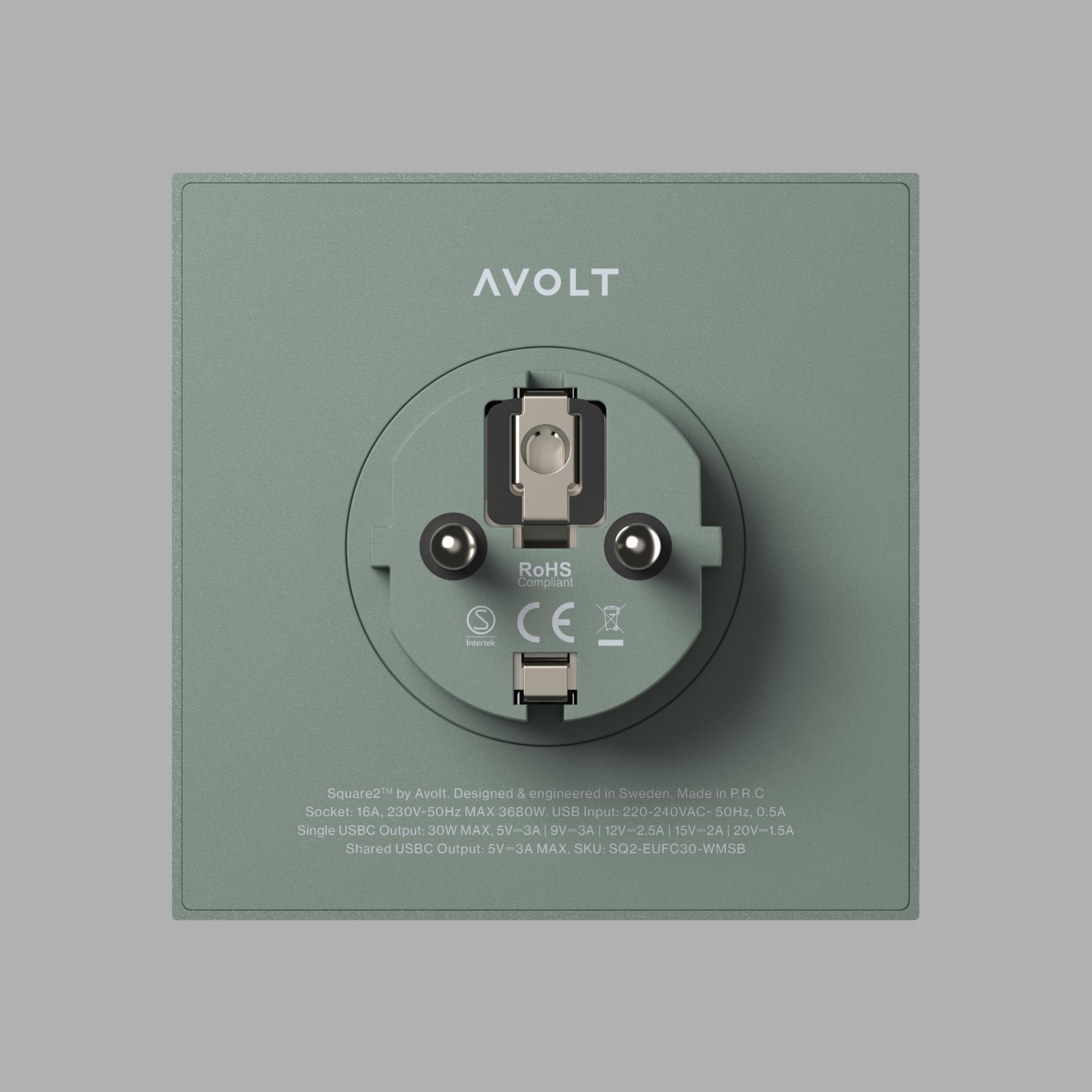 AVOLT Square 2 USB-C Adaptador Enchufe 3 Tomas USB-C 30W | Ideal para oficina, hogar y viajes