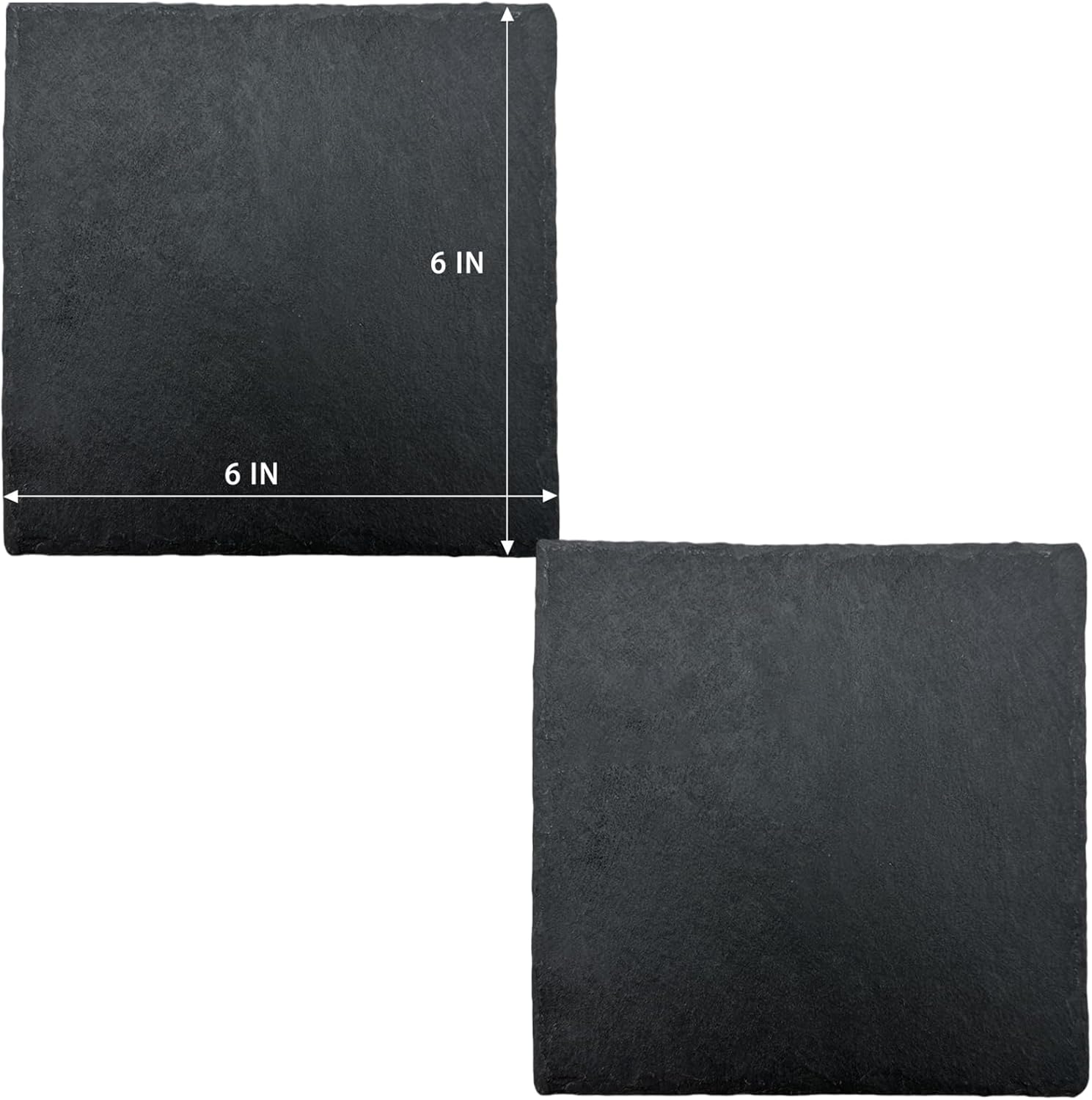 Reptile Basking Platform 2Pcs 6.0”x6.0” Turtle Rock Plate Slate Feeding Food Dish Bowl Bathing Rest Terrace for Chameleon Lizard Bearded Dragon Gecko Snake Frog Newt (6.0”/15CM)