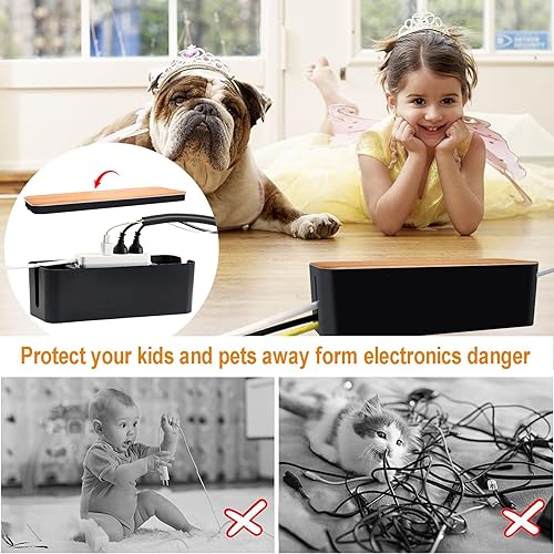 Miniatura 3 de YUANYE Caja de organización de cables Kit de organización de cables para regleta de alimentación para ocultar cables, cajas organizadoras de cables,