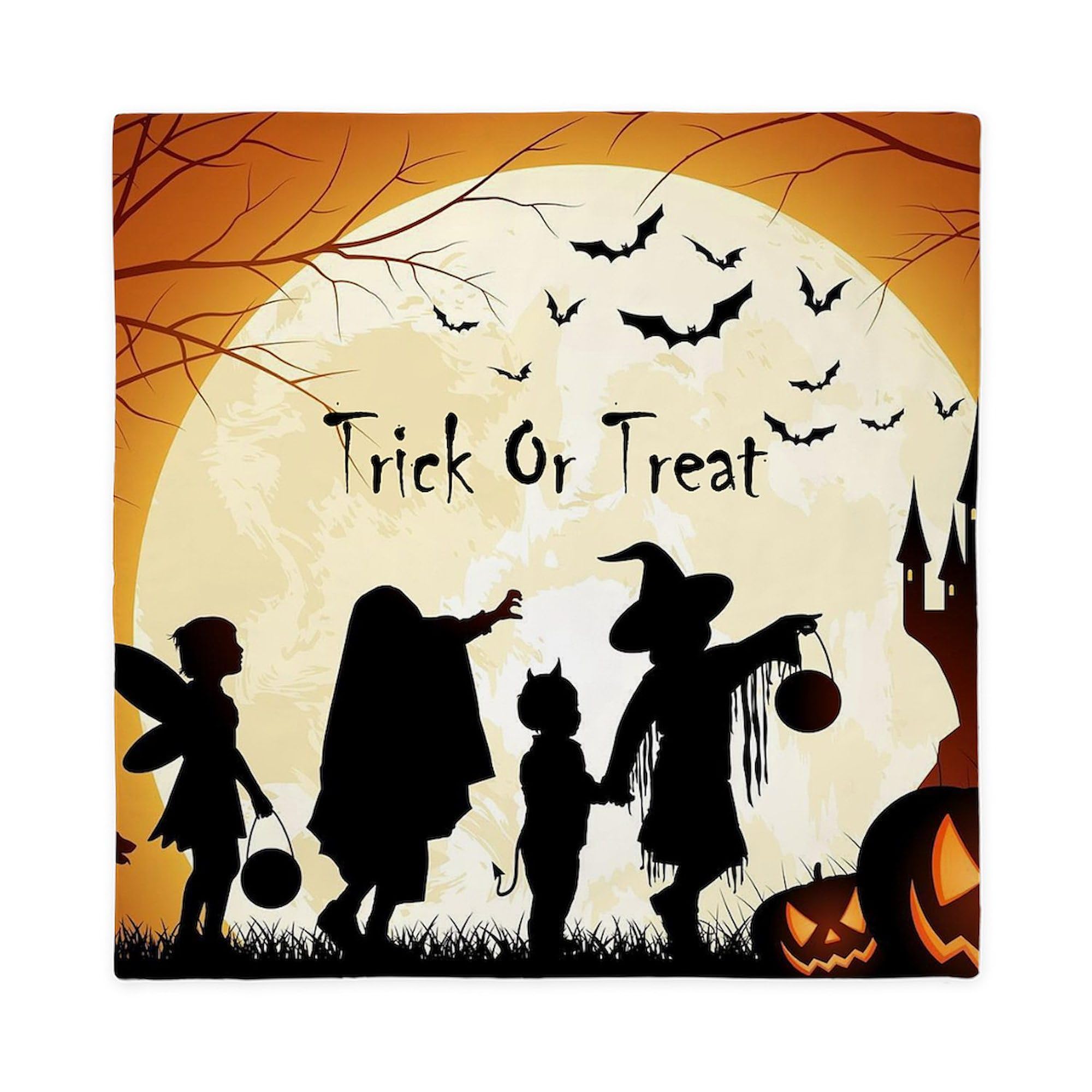 CafePress Halloween Trick Or Treat Kids Queen Duvet Cover, Printed Comforter Cover, Unique Bedding