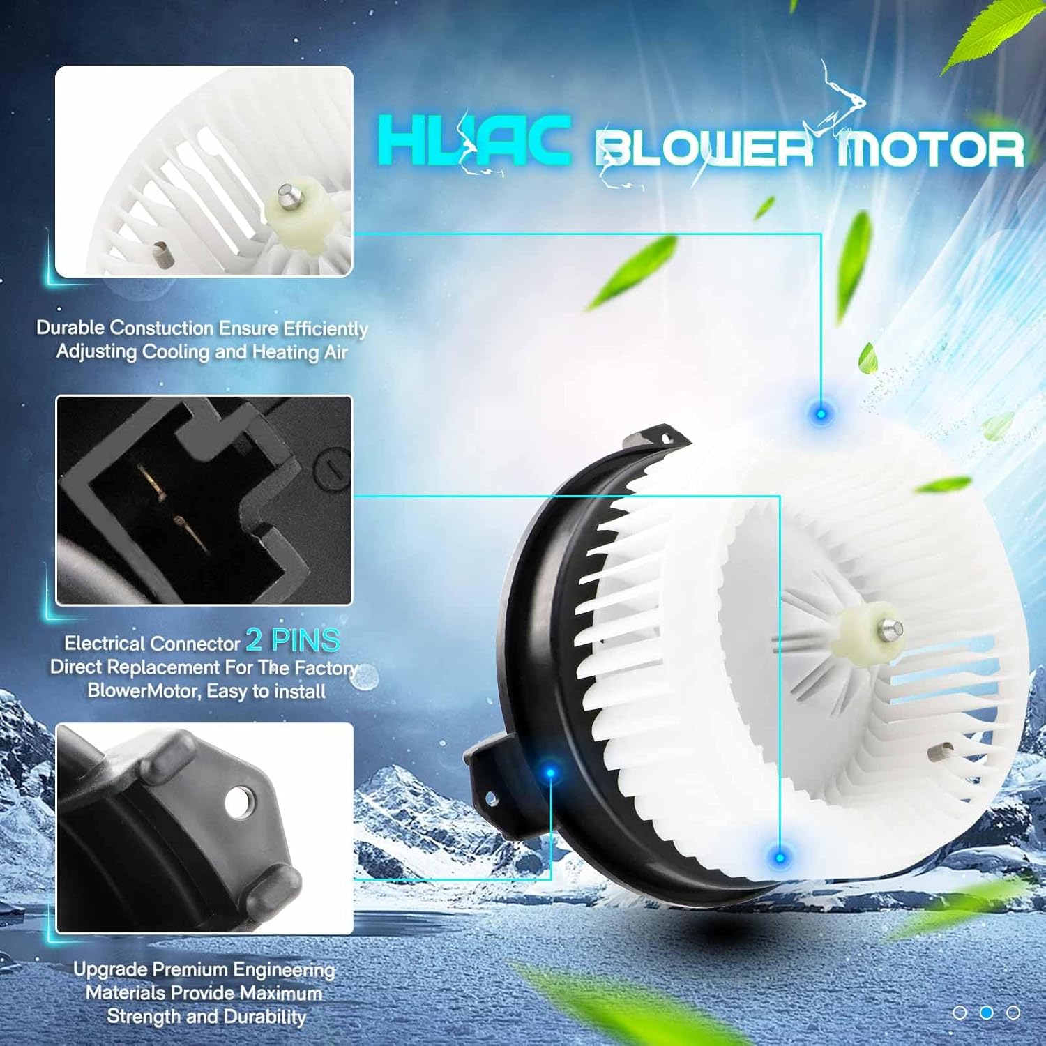 Heater Blower Motor 79311-TR0-A01 700257 Air Conditioning Blower Motor Fan for 2012 2013 Honda Civic, 2013 2014 Acura RDX, 2013 2014 2015 Acura ILX