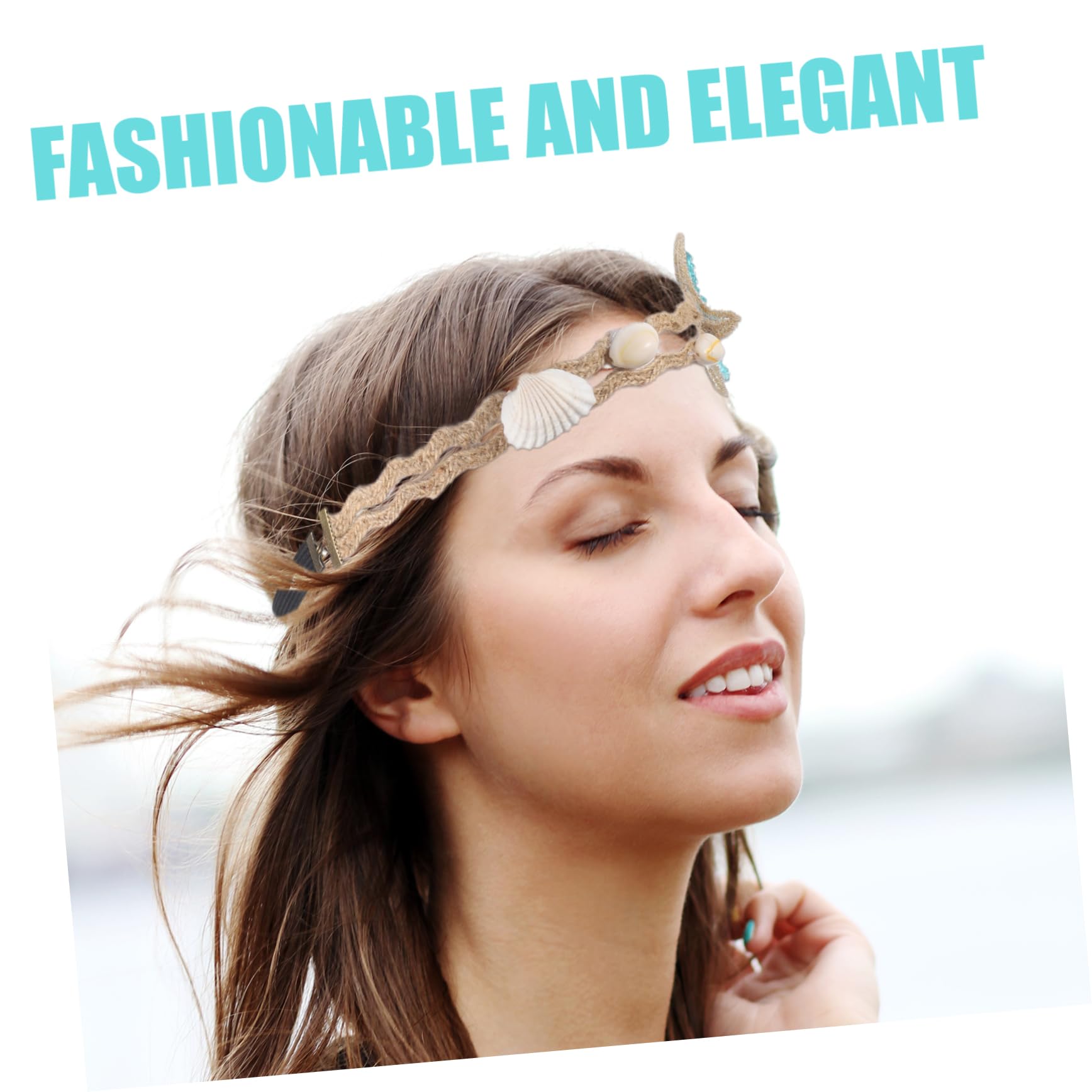 MAGICLULU Lot De 4 Bandeaux Extensibles En Coquillage Style Pour Mariage Plage Accessoires Pour Cheveux Pour Fêtes 2 Pièces X 4