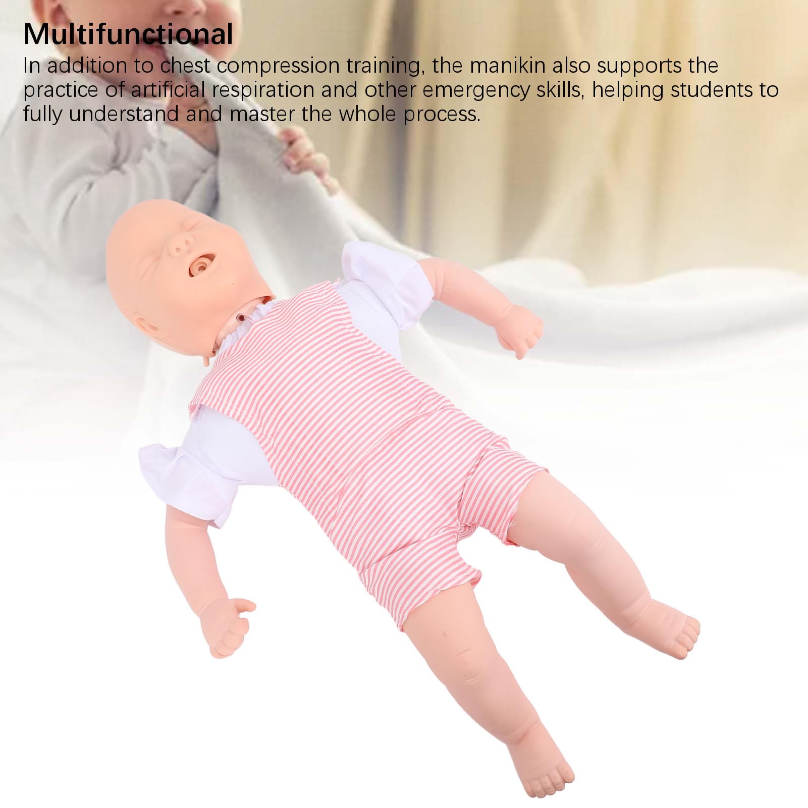 Fockety CPR-Trainingspuppe für Kleinkinder, Simulierte CPR-Puppe für Kleinkinder mit Mittlerer Haut, CPR-Set für Kleinkinder mit Aufbewahrungstasche für Obstruktionstraining, Notfallpflege