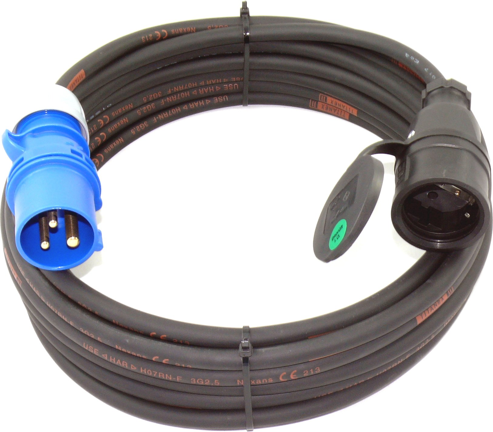 CEE Adapter auf PCE Schuko Vollgummi TITANEX H07RN-F 3G2,5 3x2,5 25m