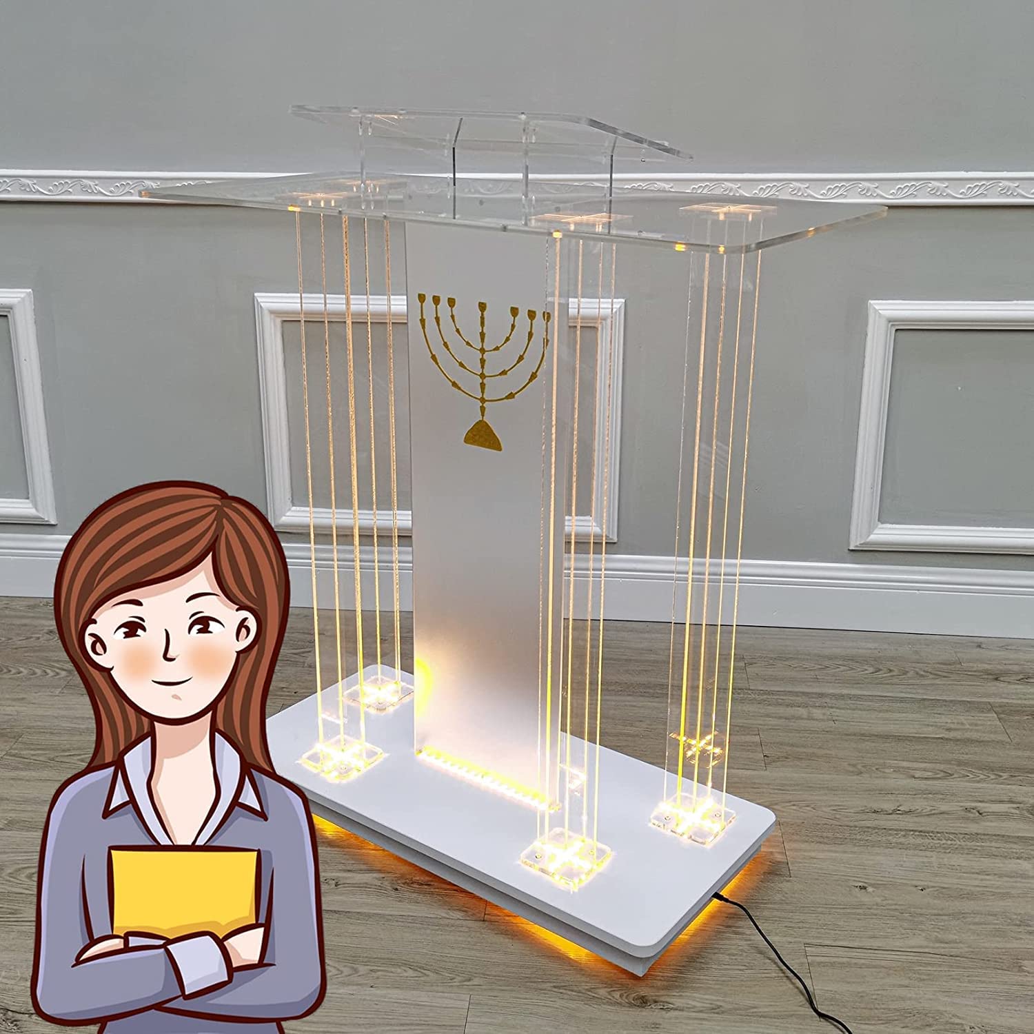 Buy Podium With Wheels, Rolling Podium, Church Pulpit, Host Stand