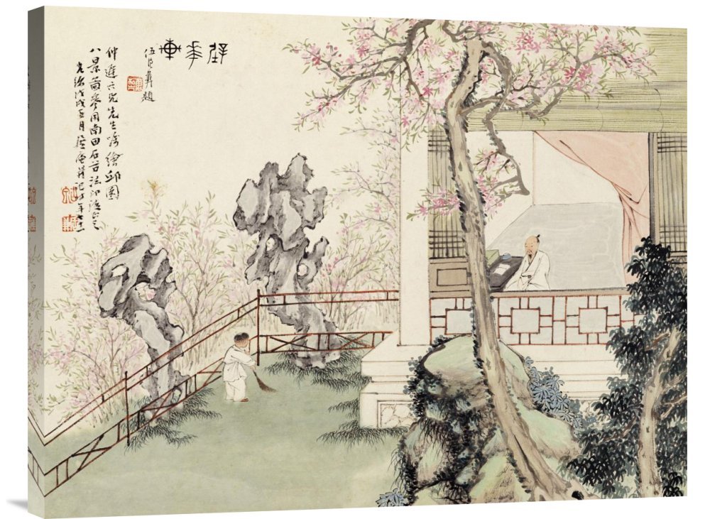 Global Gallery Budget GCS-266774-30-142 Ju Lian Eight Views of Qiu Garden Gallery Wrap Giclee on Canvas Wall Art Print