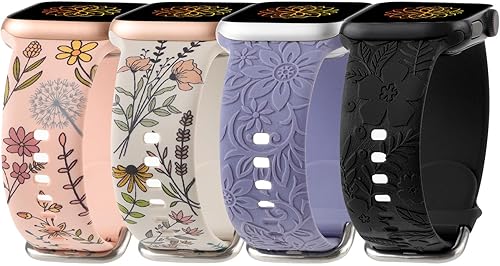 Miniatura 1 de Correas con estampado de flores compatibles con Apple Watch Band de 1.575 pulgadas, 1.614 pulgadas, 1.496 pulgadas, 1.654 pulgadas, 1.732 pulgadas,