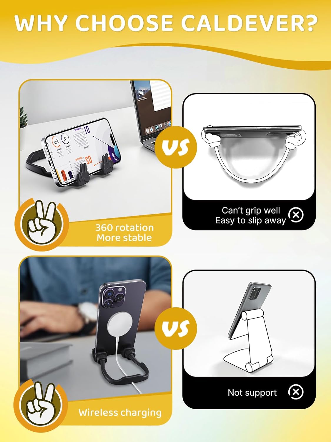 Mom Gift for Mothers Day Cell Phone Stand: Gifts for Teens Boys Girls Upgrade Adjustable Peace Sign Thumbs Lazy Cell Phone Holder for Desk Cool Gadgets Birthday Gifts for Grandma Women Men Adults