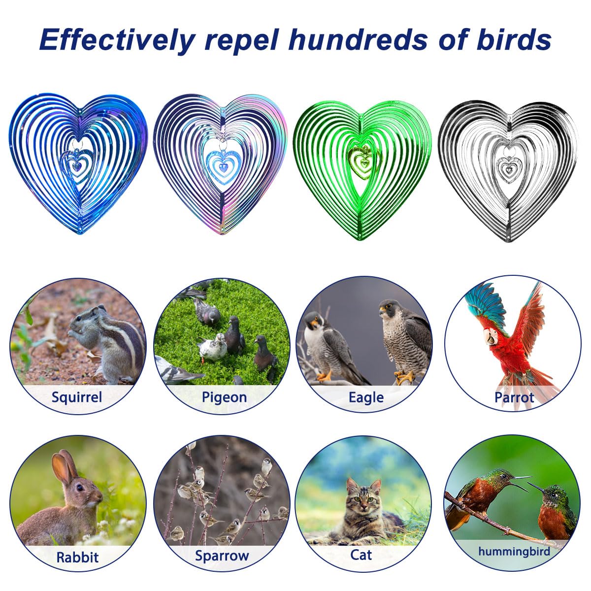 Répulsif Oiseaux, 4 Pièces Effaroucheur Oiseaux Réfléchissant, Repousse