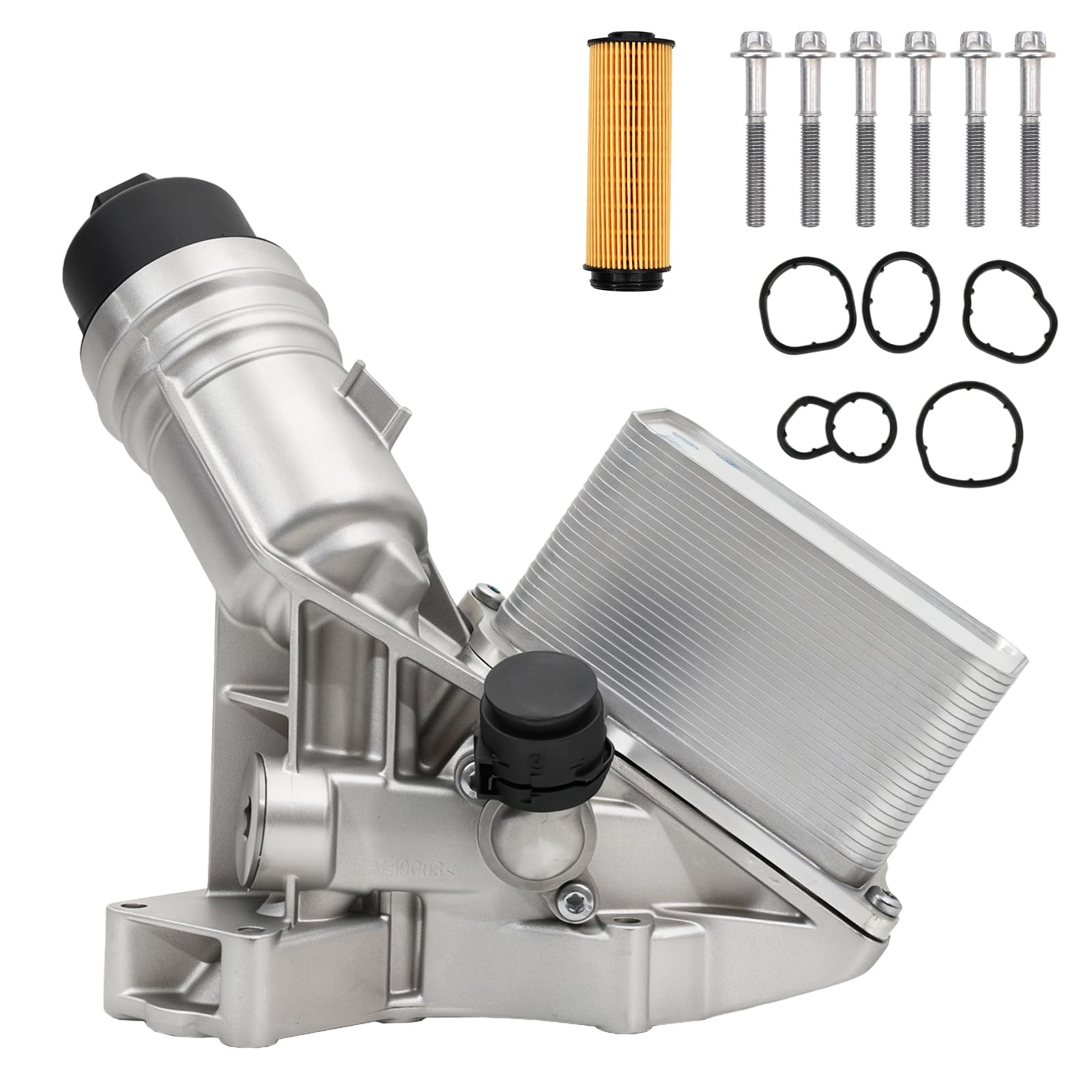 11428583895 Aluminium Engine Oil Filter Housing Assembly with Oil Cooler & Filter Compatible with BMW 340i 440i 540d 540i 640i 740i M240i X3 X4 3.0L 2016-2021 Replace # 11428511391
