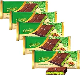 Dubai Chocolate - Milk Chocolate With Pistachio, 93 gram x 5 count Total 16.4 oz