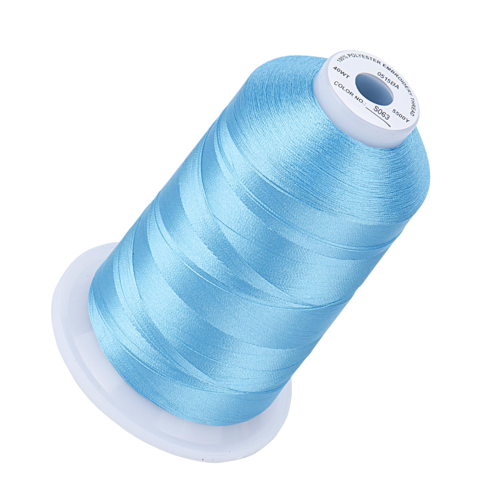Simthread 5500Yds/5000M 40WT Polyester Embroidery Thread Med Lt Blue S063