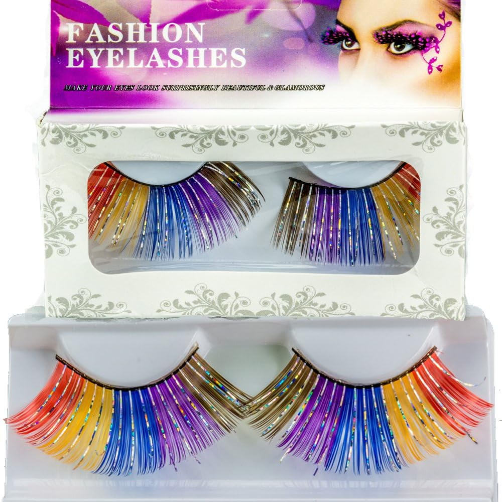 EYELASHES RAINBOW FANTASY EYE LASHES COSPLAY STAGE SHOWGIRL HALLOWEEN NIGHT CLUBS
