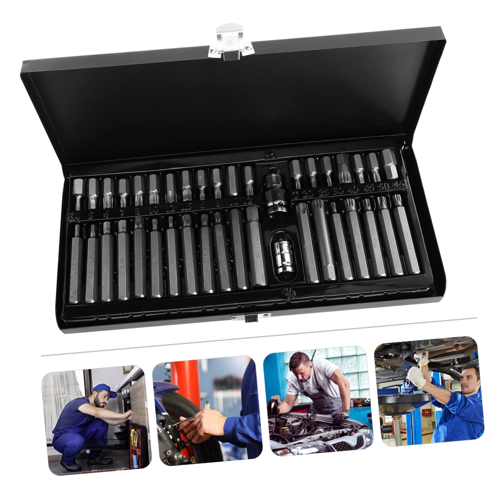 Kit de Douilles à Embouts Étoile 40 Pièces Boîte Fer