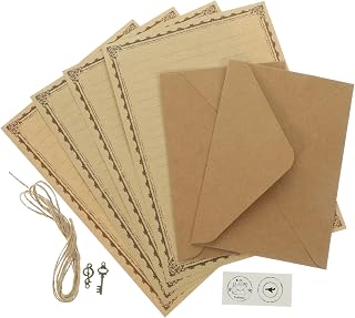 GANAZONO 2 Sets Letter Paper and Colored Envelopes Travelers Notebook Insert Writing Stationery for Letters Painting and Gift Sharing