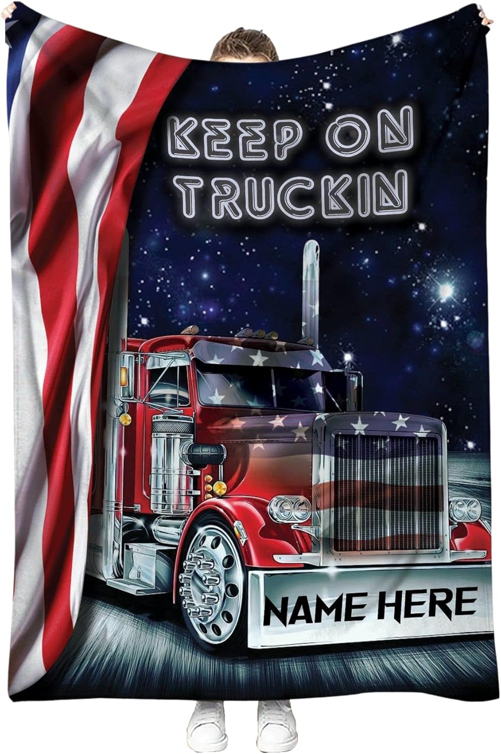Ewan Personalized Truck Blanket with Name, Custom Trucker
