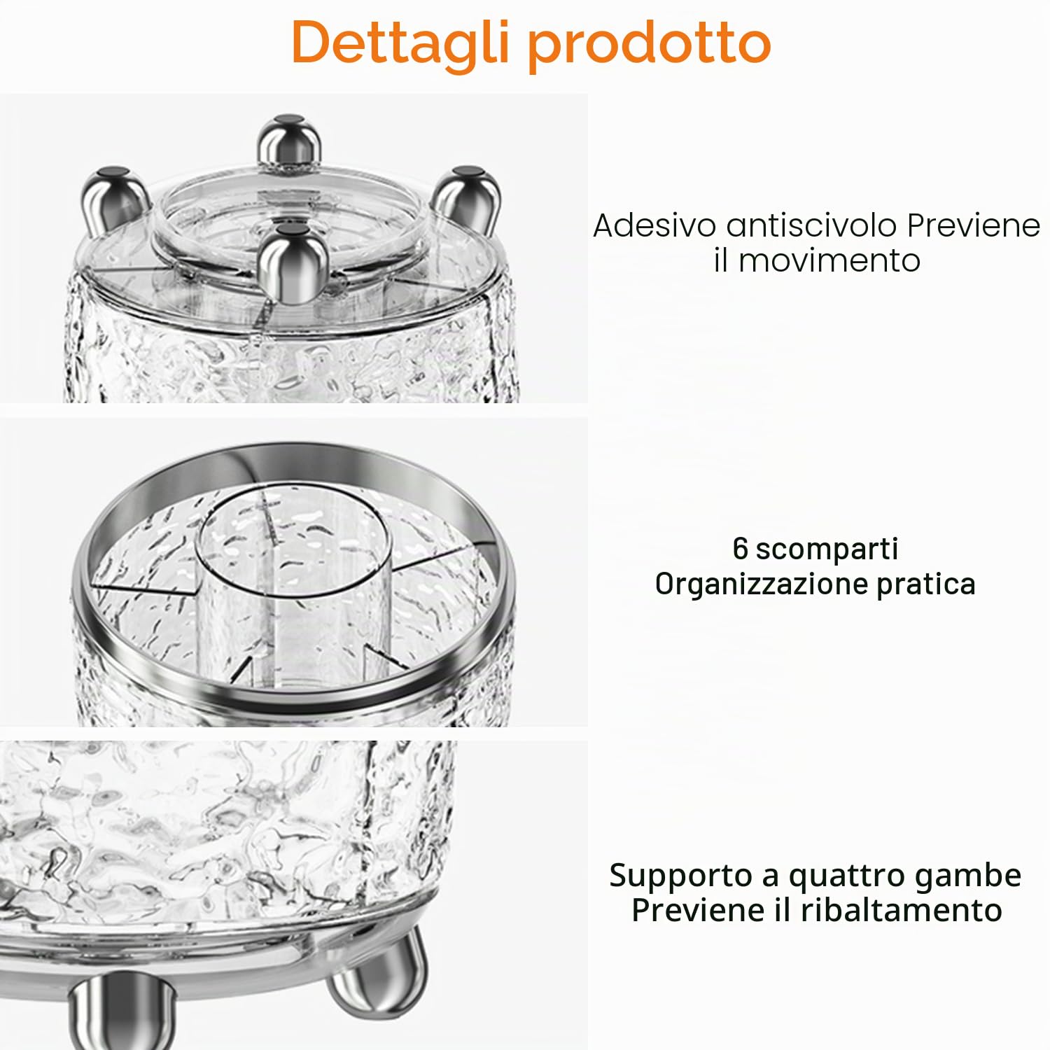 CHIRISEN, porta-pennelli per trucco con coperchio, organizer per cosmetici girevole a 360° con protezione antipolvere, ideale come regalo per fidanzata, moglie o amiche (trasparente)