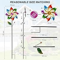 Vista 4 de 2 paquetes de molinos de viento para exteriores, molino de viento para patio, molinetes, molinillos de viento para patio, jardín, molinillos